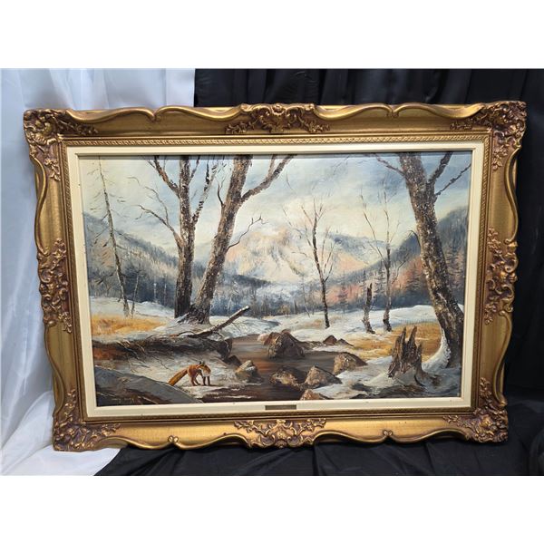 Large painting of tundra wilderness-42 by 32"H