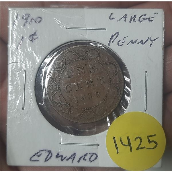 1910 Canadian Large One Cent.
