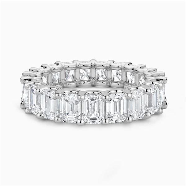 Gold & White Octagon Diamond 5.11 Cts Eternity Ring