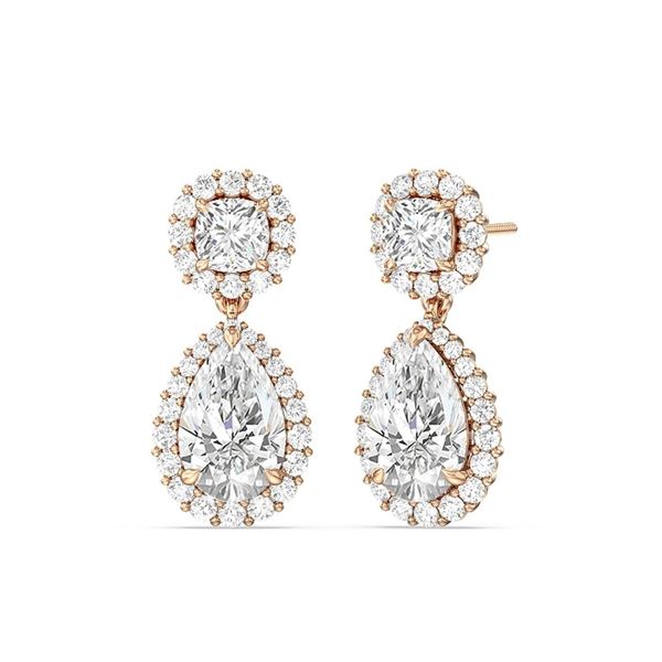 Gold & White Diamond 5.00 Cts Drop Earrings