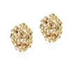 Image 2 : Natural Emerald Ruby Diamond 3.57 Cts Gold Earrings