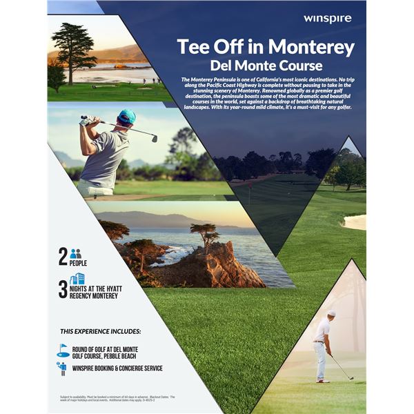 MONTEREY CA GOLF AND STAY 3 NIGHTS 2 GOLFERS