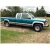 Image 1 : GMC 2500 Ext. Cab, 4x4 Diesel, Auto, showing 423,609 Km., New Batteries, Silver & green, SN. 1GTGK29