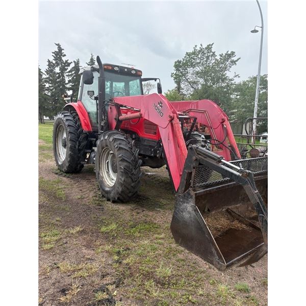 Approx. 2003 MF 6490 FWA TRACTOR CAHR DYNASHIFT 9027 hrs., c/w 1090 High lift Loader c/w 8ft. Bucket