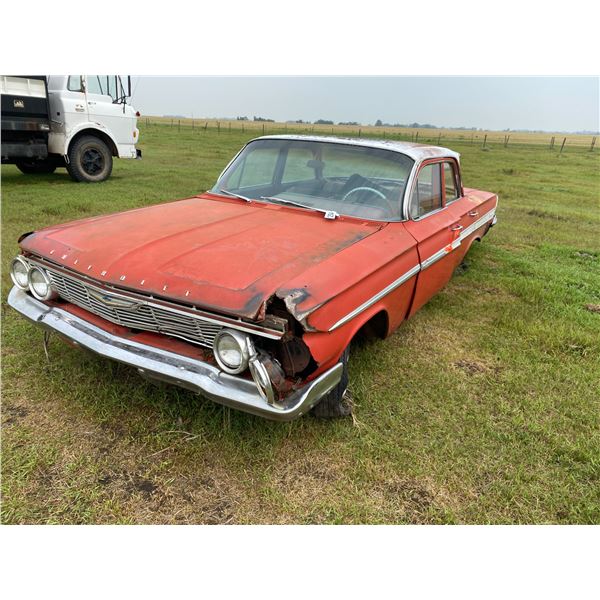 Approx. 1961 Impala, 4 door Sedan, V8, Auto, not running, sold for parts only