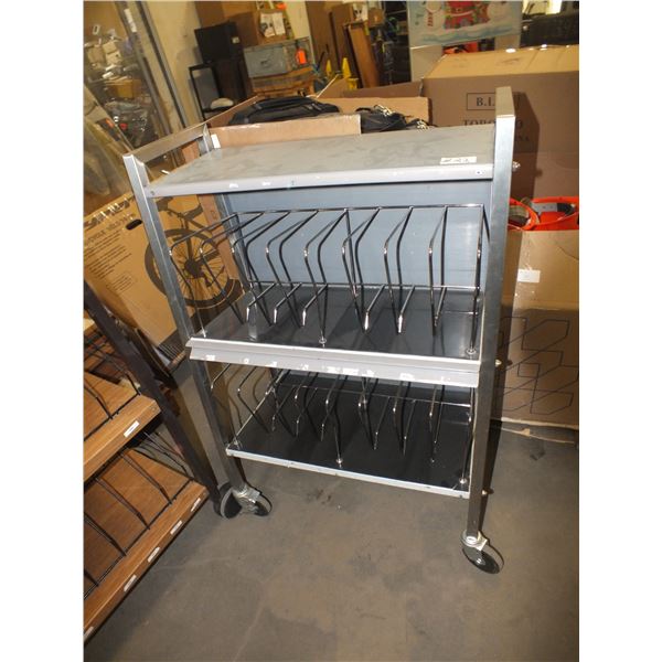 3 Metal Carts On Wheels