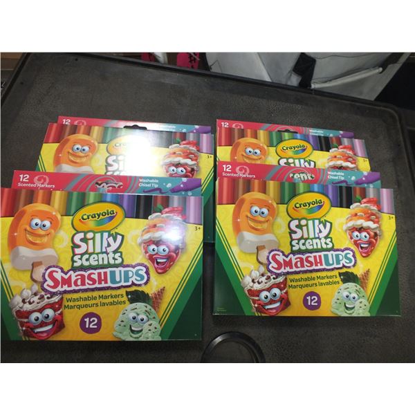4 Packs of Crayola Silly Scents Smash Ups Washable Markers