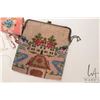 Image 2 : Selection of antique collectible purses including chaised copper and brass coin purse marked "Brevet
