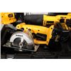 Image 2 : Dewalt tool kit including DW997 18V 1/2" drill w/ battery, DW936 5 3/8" trim saw w/ battery and two 