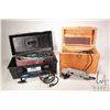 Image 1 : Makita 100mm disc grinder w/ several discs in wooden box, Makita belt sander w/ several belts in pla
