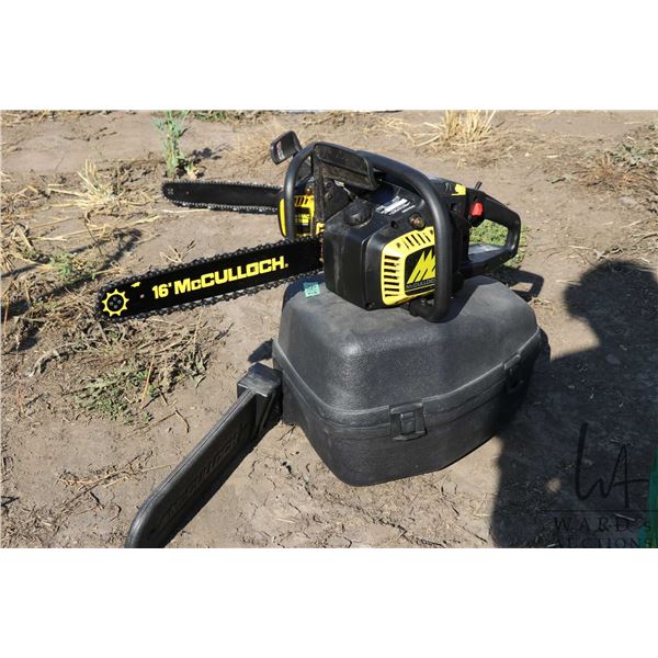 McCulloch CS38EM chainsaw w/ 16" blade and carry case. Working at time of cataloging