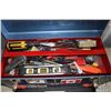 Image 2 : Huskey 1/4", 3/8", & 1/2" socket set in box (appears new), and a metal tool box full of assorted han