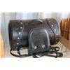 Image 1 : Round leather case w/ two extra motorcycle helmet