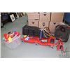 Image 1 : Selection of automatic tools including creeper, ramps, oil drain pan, jack stands, jumper cables, gr