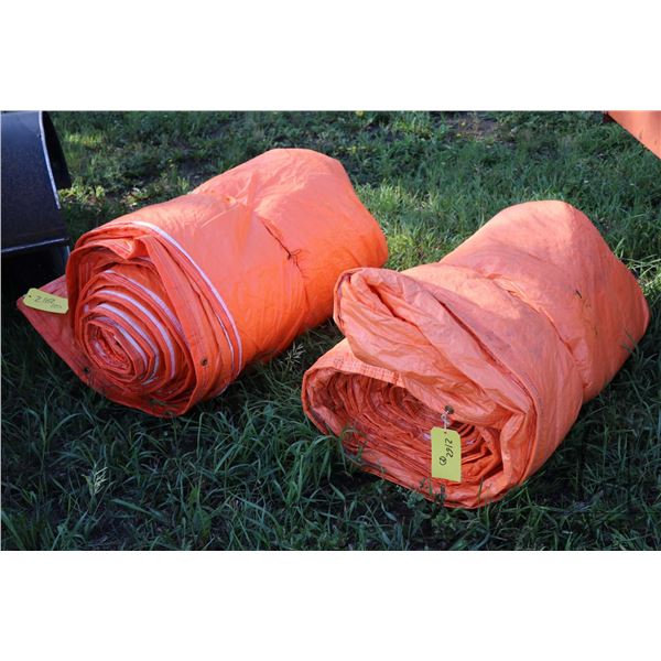 Two large 22' x 11' insulated tarps
