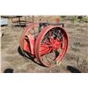 Image 1 : Two wheel fire extinguisher and hose. Functional item, but also cool yard decor.