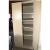 Image 2 : Metal storage locker w/ double doors and four shelves. Measures 78" H x 36" W x 24" D