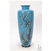Image 1 : Vintage fine lined cloisonne w/ cherry blossom and bird motif. Measures 10" high