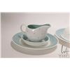 Image 2 : Adorable Susie Cooper Raised Spot Aqua breakfast set including plate with warming cover, cream and o