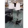 Image 1 : Pair of modern glass, chrome and leather end tables with magazine storage plus two coordinating tabl
