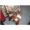 Image 2 : Modern glass top and bent wood based side table 24" in height