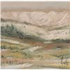 Image 1 : Richard Dixon framed acrylic on canvas painting of a wintry hillside, initialed by artist, 7" X 7"