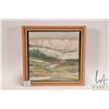 Image 2 : Richard Dixon framed acrylic on canvas painting of a wintry hillside, initialed by artist, 7" X 7"