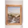 Image 2 : Richard Dixon framed acrylic on board painting of mountain creek, signed by artist, 16" X 12"