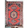 Image 1 : 100% hand made Iranian wool carpet with red background, triple medallion and highlights of blue, cre