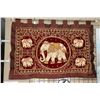 Image 1 : Burmese beaded elephant motif wall hanging. Measures 35" x 53". Includes hanging rod