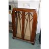 Image 1 : Antique English walnut two door curio cabinet, 49" X 34" X 13"