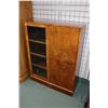 Image 1 : Antique walnut fall front side X side secretaire and bookcase, with original key, fitted interior an