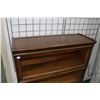Image 2 : Three section quarter cut oak lawyer's stacking bookcase, includes base and top, made by the Globe- 