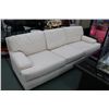Image 1 : Full size sofa with cream upholstery 90" wide
