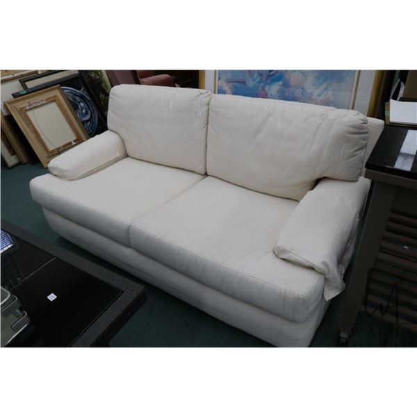 Loveseat with cream upholstery to match lot 121, 66" in length
