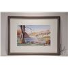 Image 2 : Louanne signed framed watercolour painting of a river valley, signed by artist 12" X 18 3/4"