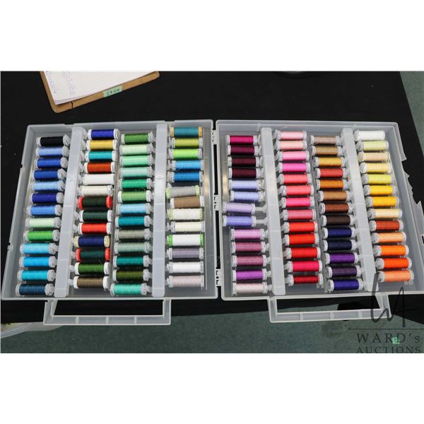 Approximately 100 spools of Gutermann and Mettler sewing thread