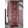 Image 1 : 100% hand made Iranian carpet runner "Sarab" with multiple medallions, red background and highlights