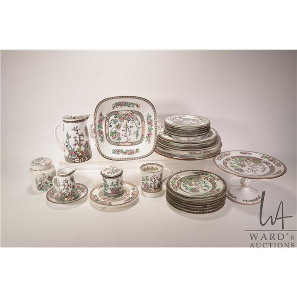 Selection of Coleport India Tree tableware including five 10" plates, three 8 1/2" plates, seven 7 1
