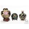 Image 1 : Three pieces of cloisonne including 7" floral and butterfly motif lidded ginger jar, etc