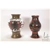 Image 1 : Two artist signed Nicaraguan low- fire and hand burnished vases including 10" and 10 1/2"