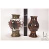 Image 2 : Two artist signed Nicaraguan low- fire and hand burnished vases including 10" and 10 1/2"