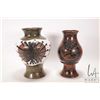 Image 3 : Two artist signed Nicaraguan low- fire and hand burnished vases including 10" and 10 1/2"