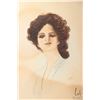 Image 3 : Two antique pastel on paper drawings of Gibson girls, each initialed by artist N.E.S. and each 18" X