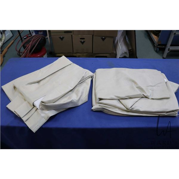 Pair of Ethan Allen narrow silk curtains each 24" X 88", consignor purports, as bought and never use