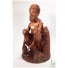 Image 1 : Hand carved wooden sculpture of a fisherman, 16" in height. Note: Not available for shipping. Local 
