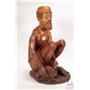 Image 2 : Hand carved wooden sculpture of a fisherman, 16" in height. Note: Not available for shipping. Local 