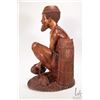 Image 4 : Hand carved wooden sculpture of a fisherman, 16" in height. Note: Not available for shipping. Local 