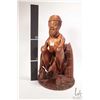 Image 5 : Hand carved wooden sculpture of a fisherman, 16" in height. Note: Not available for shipping. Local 