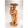 Image 1 : Hand made African wooden carving of a woman and child, no signature seen, 25" in height. Note: Not a